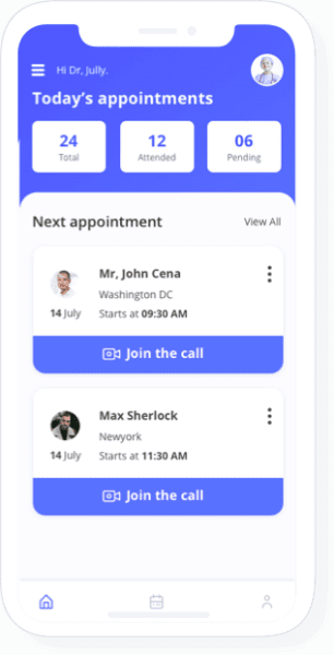 vDoctor doctor app screens