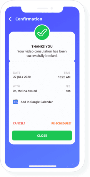 vDoctor patient app screens