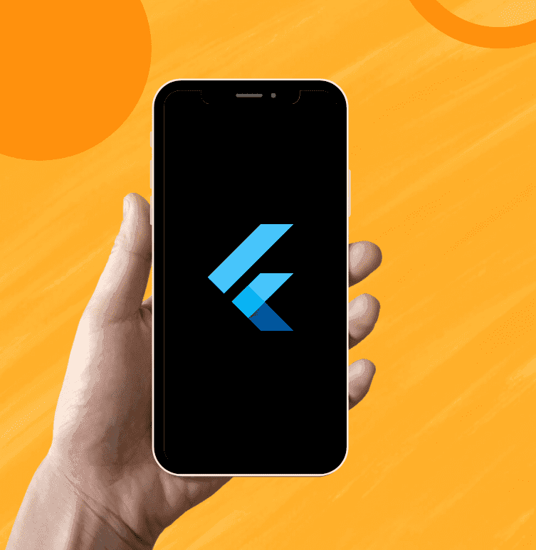 Image showing the mobile screen with the Flutter development.
