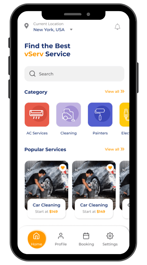 vServ on-demand services app
